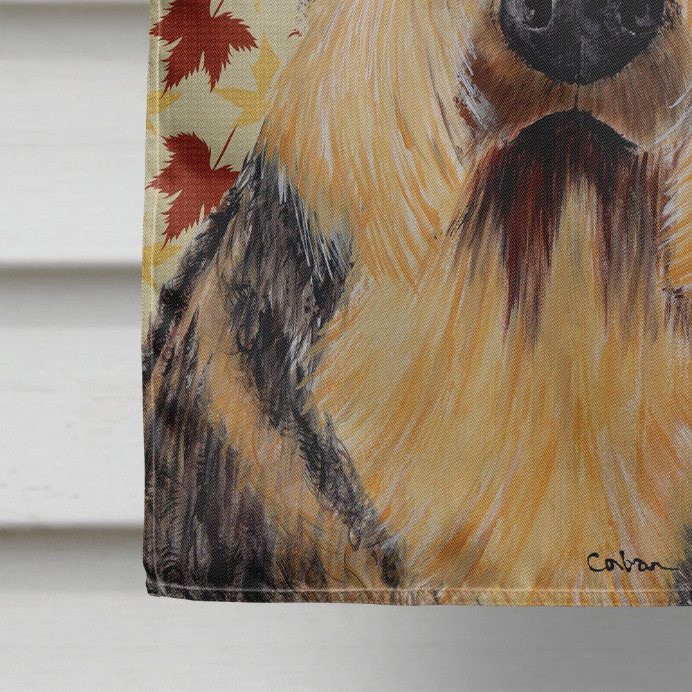 Airedale Fall Leaves Portrait Flag Canvas House Size  the-store.com.