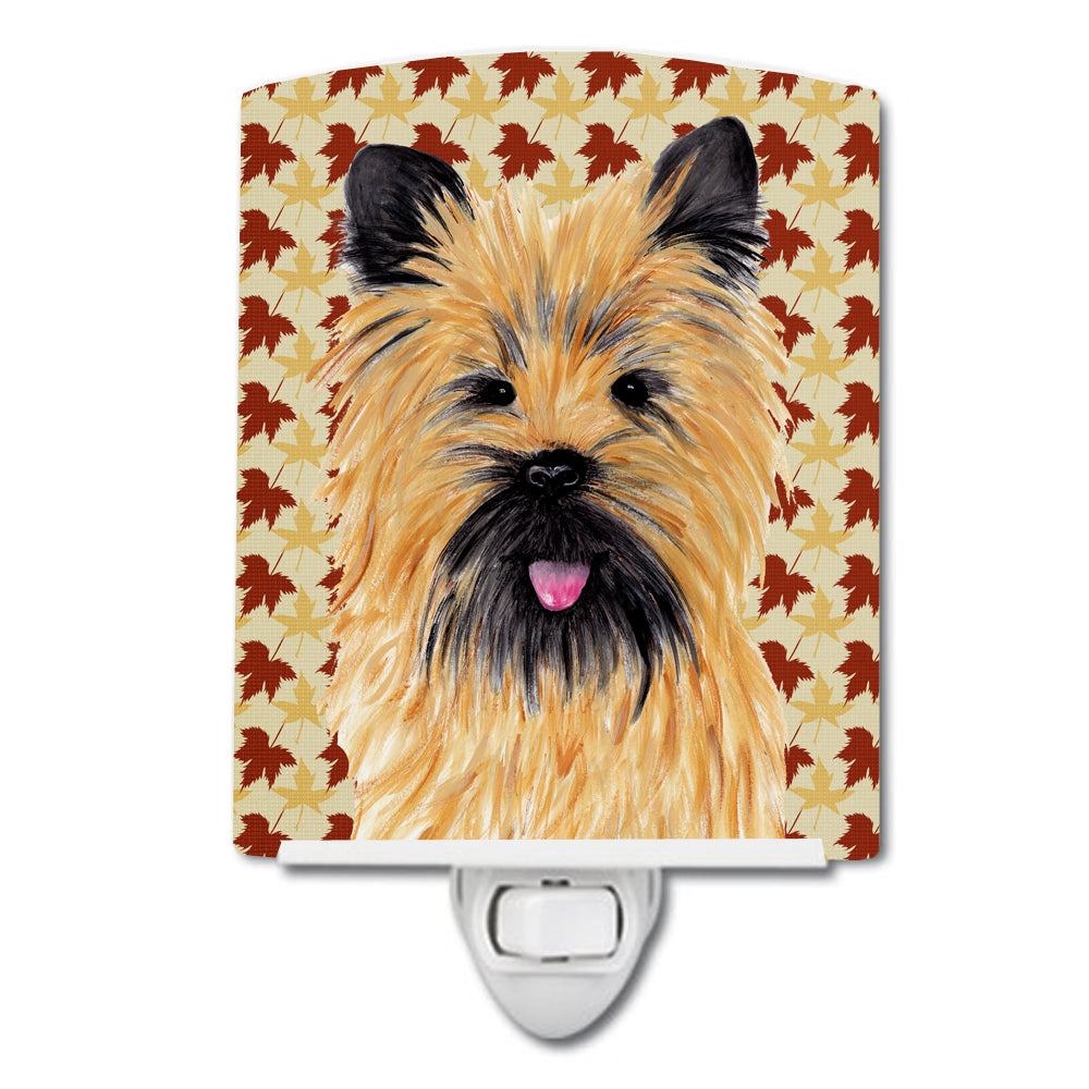 Cairn Terrier Fall Leaves Portrait Ceramic Night Light SC9215CNL - the-store.com