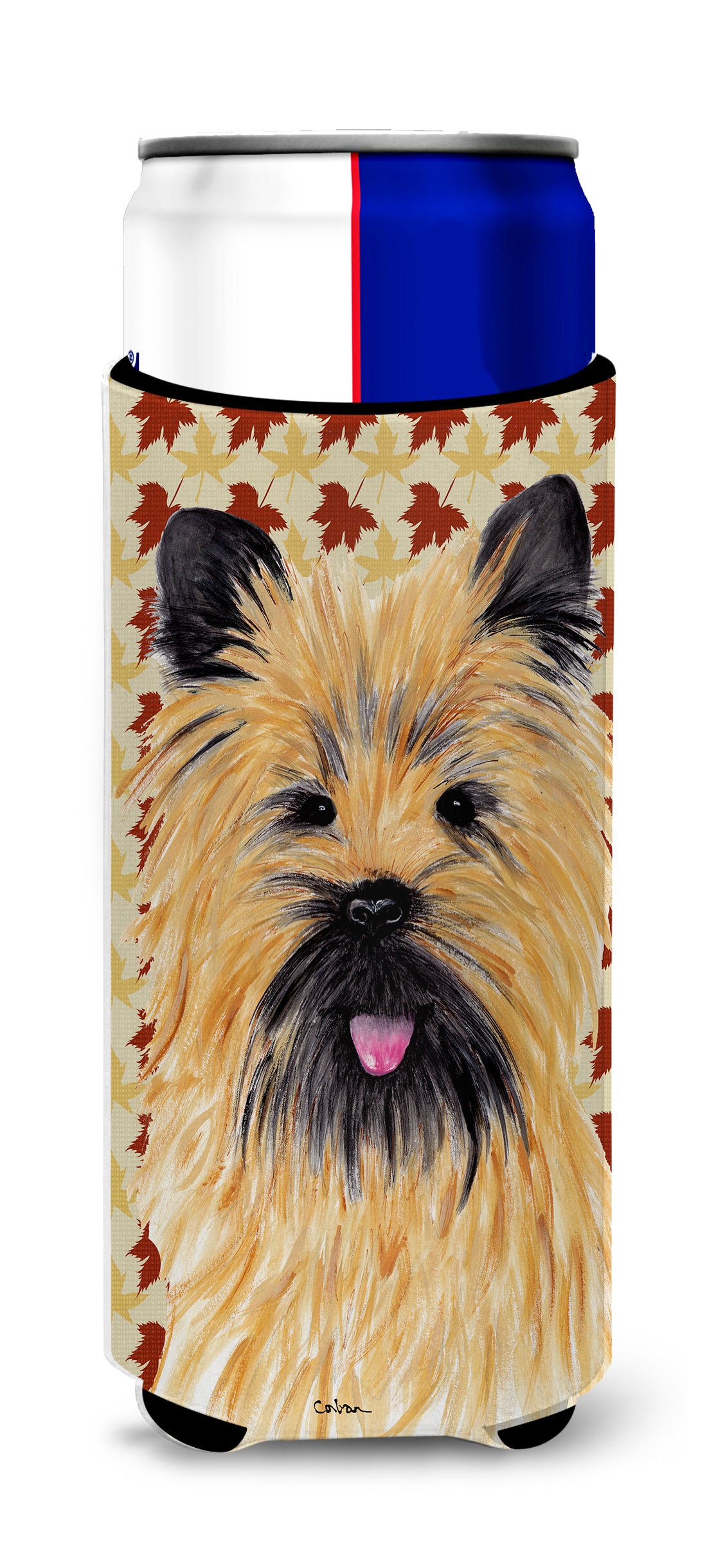 Cairn Terrier Fall Leaves Portrait Ultra Beverage Insulators for slim cans SC9215MUK.