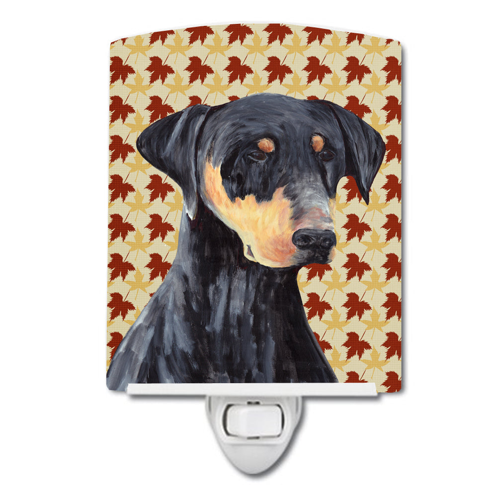 Doberman Fall Leaves Portrait Ceramic Night Light SC9217CNL - the-store.com