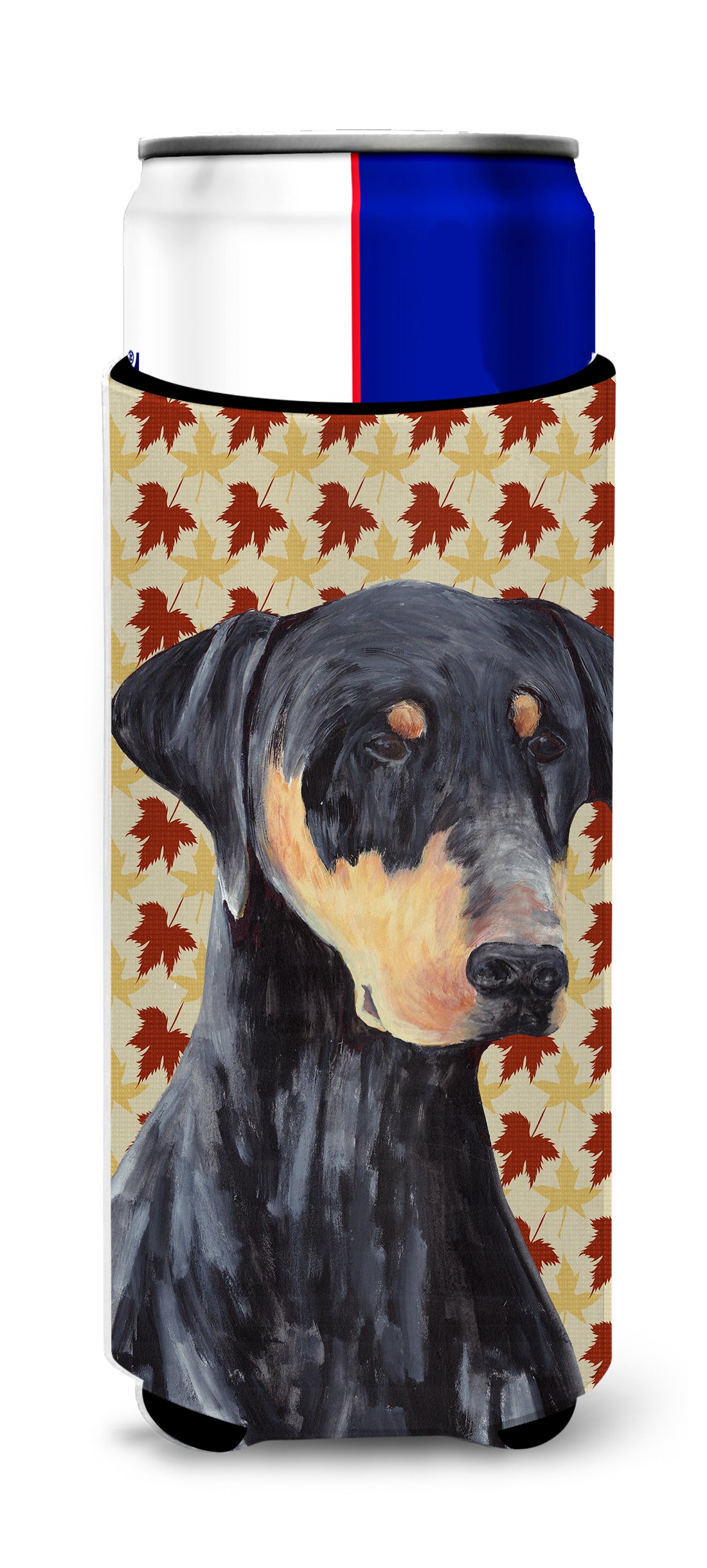 Doberman Fall Leaves Portrait Ultra Beverage Insulators for slim cans SC9217MUK.