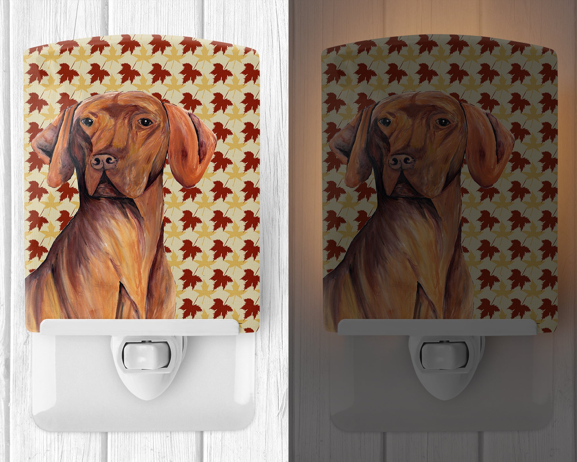 Vizsla Fall Leaves Portrait Ceramic Night Light SC9219CNL - the-store.com