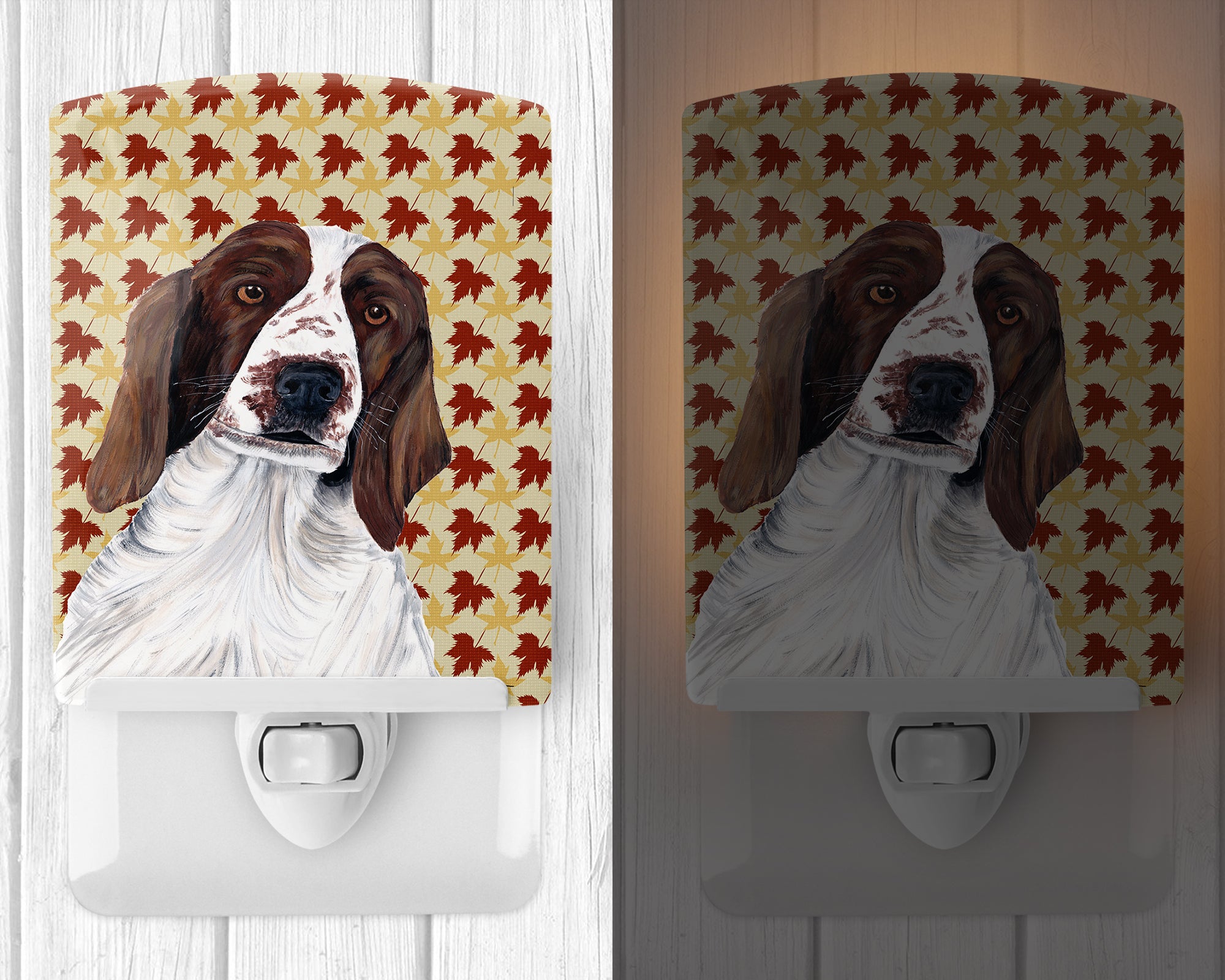 Welsh Springer Spaniel Fall Leaves Portrait Ceramic Night Light SC9220CNL - the-store.com