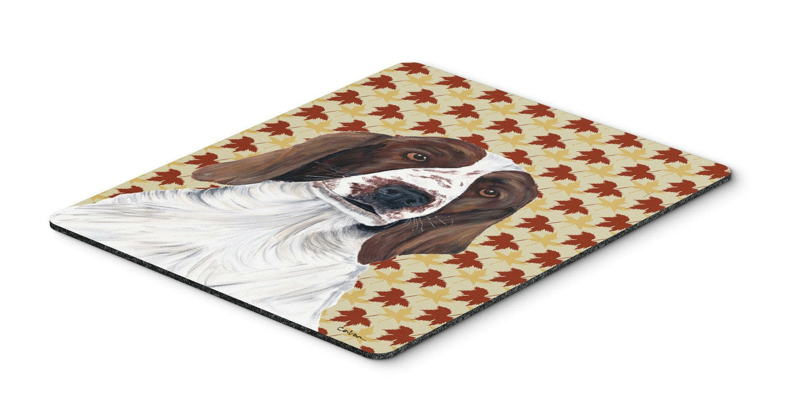 Welsh Springer Spaniel Fall Leaves Portrait Mouse Pad, Hot Pad or Trivet by Caroline's Treasures