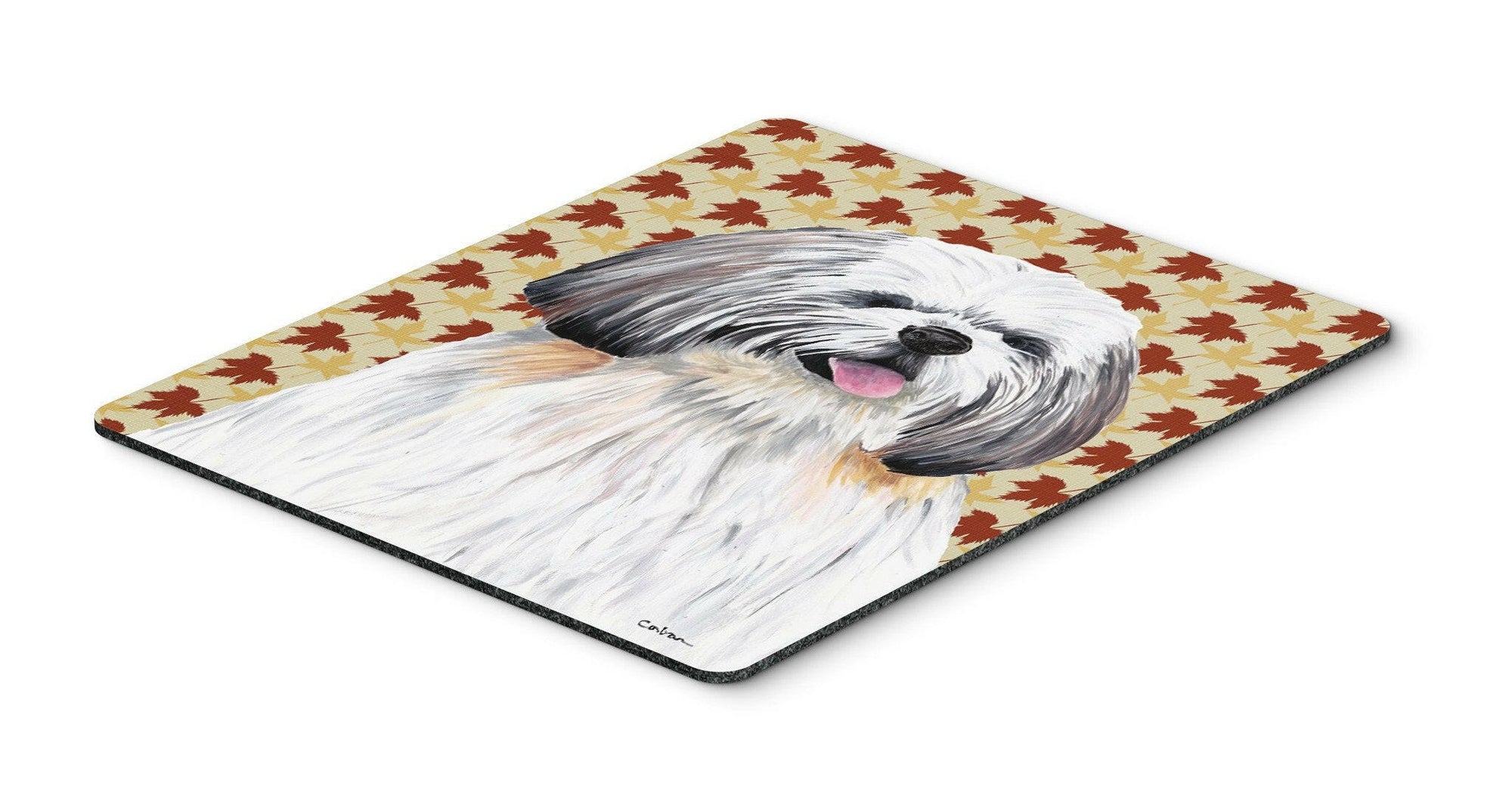 Shih Tzu Fall Leaves Portrait Mouse Pad, Hot Pad or Trivet by Caroline's Treasures