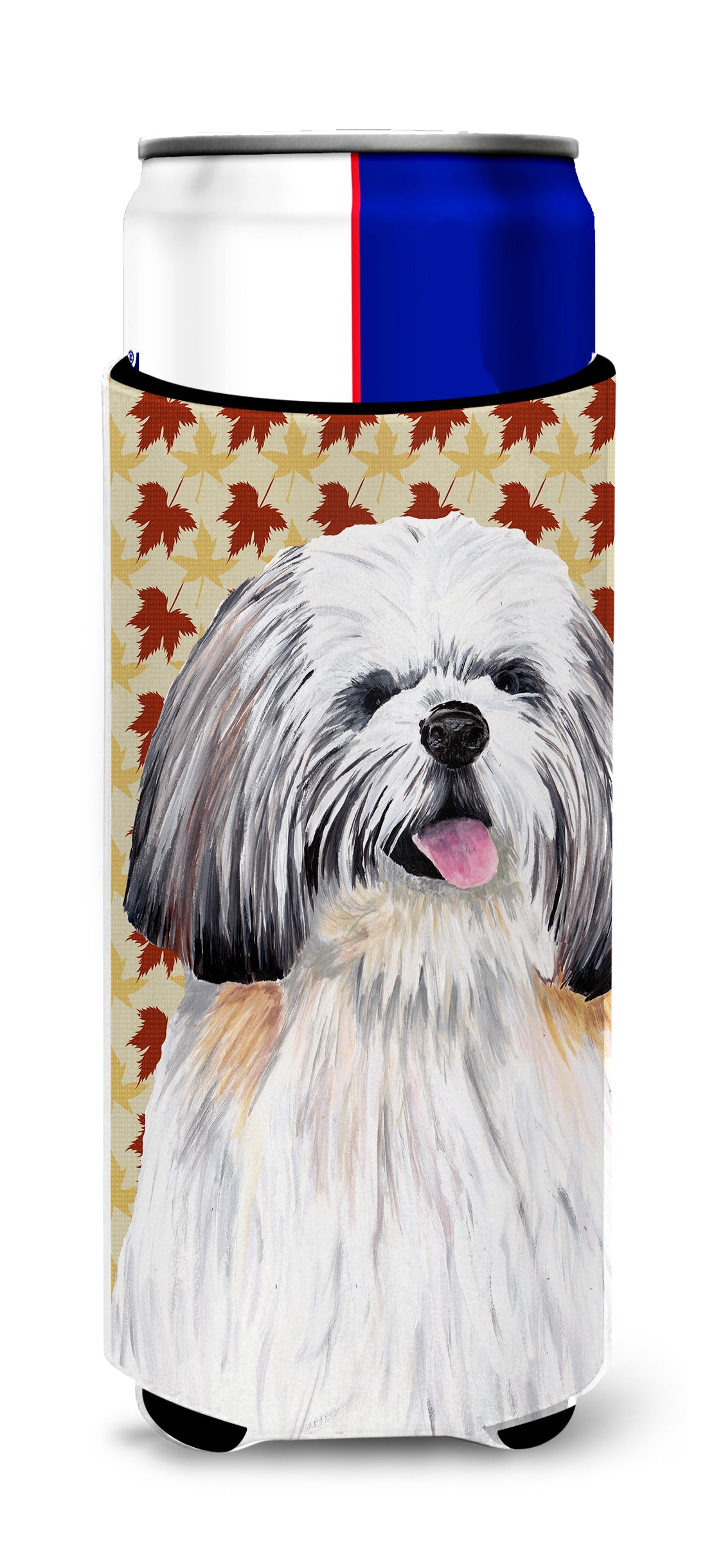 Shih Tzu Fall Leaves Portrait Ultra Beverage Insulators for slim cans SC9223MUK.