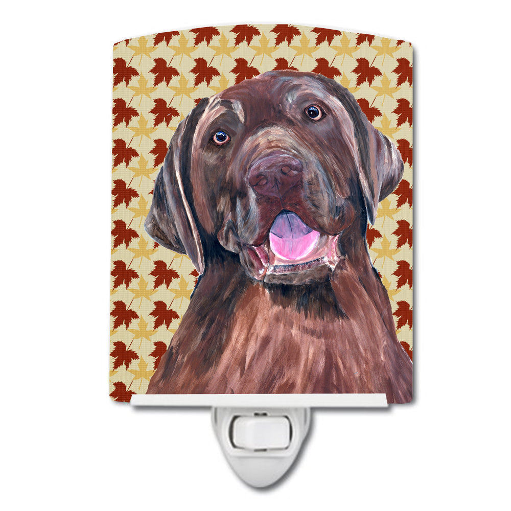 Labrador Chocolate Fall Leaves Portrait Ceramic Night Light SC9224CNL - the-store.com