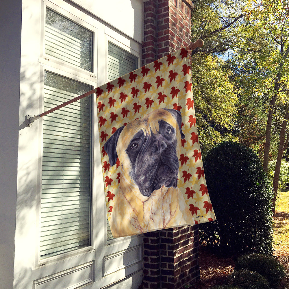 Mastiff Fall Leaves Portrait Flag Canvas House Size  the-store.com.