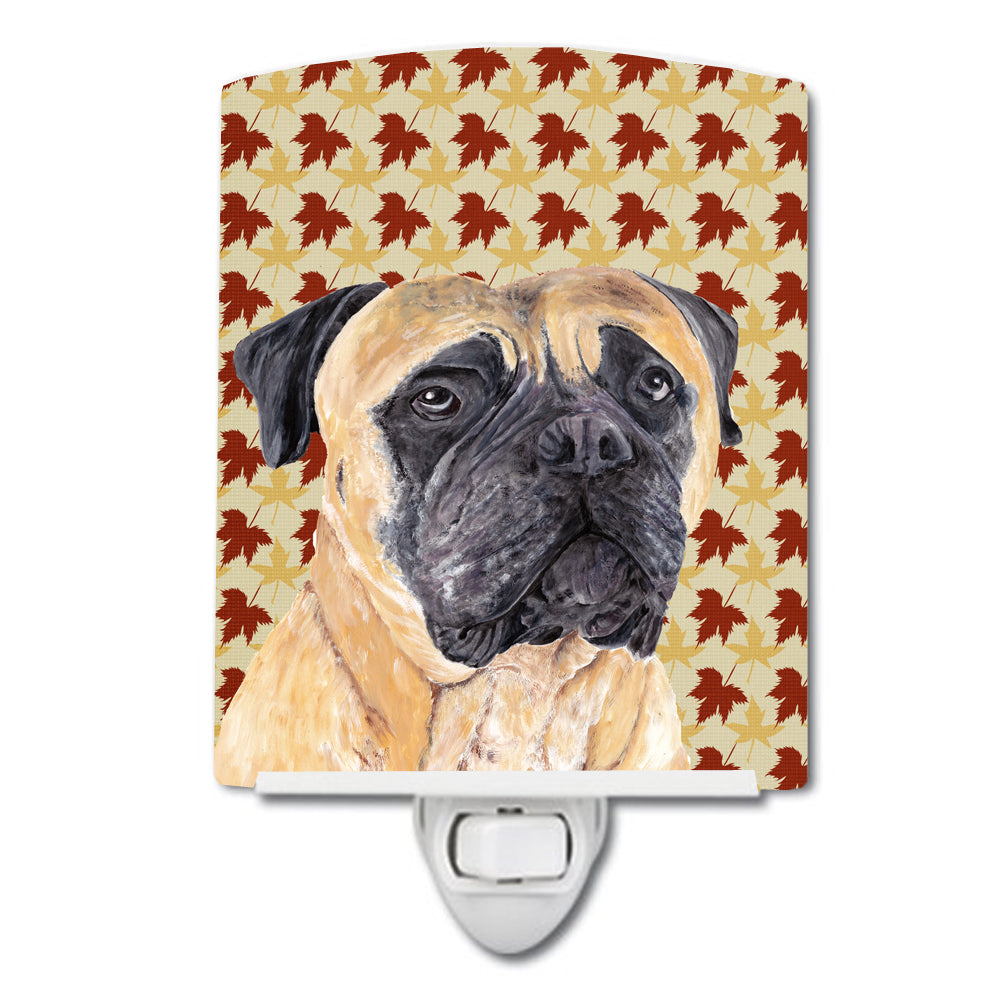 Mastiff Fall Leaves Portrait Ceramic Night Light SC9225CNL - the-store.com