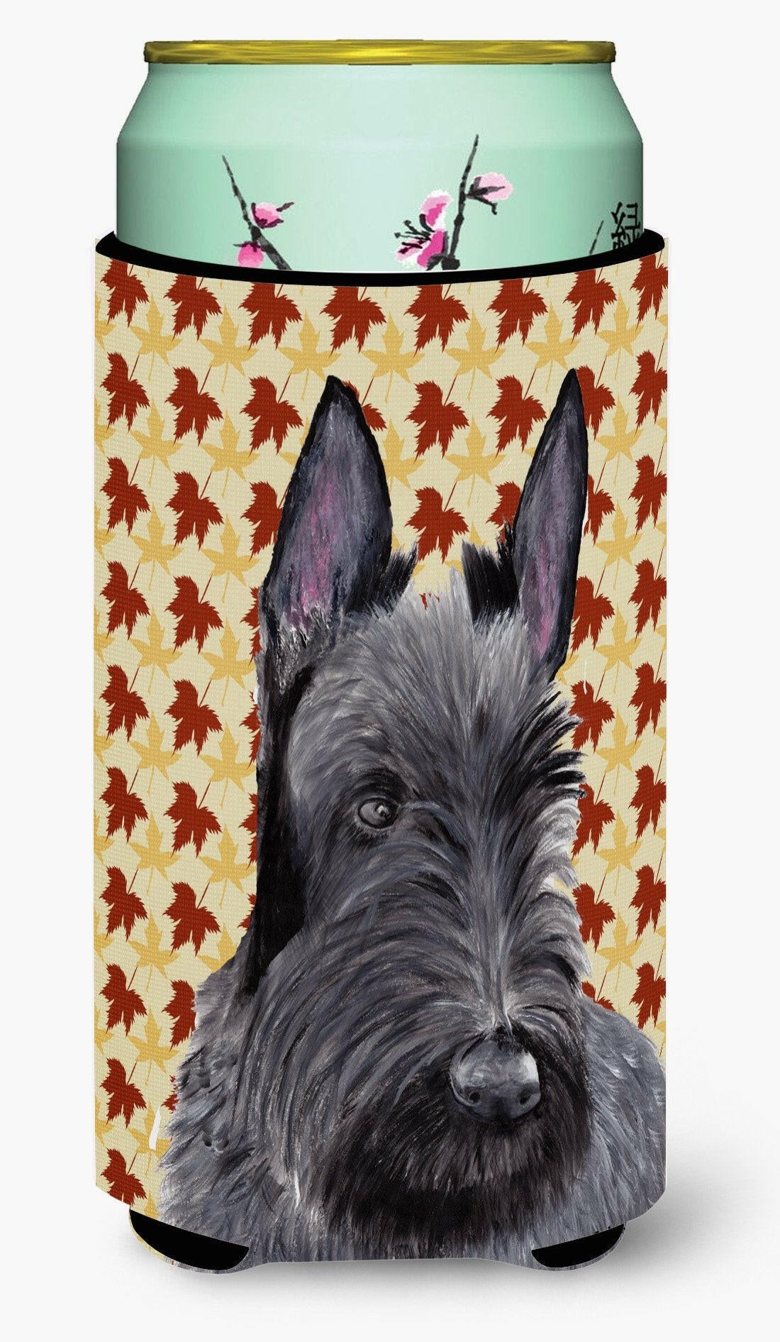 Scottish Terrier Fall Leaves Portrait  Tall Boy Beverage Insulator Beverage Insulator Hugger by Caroline&#39;s Treasures