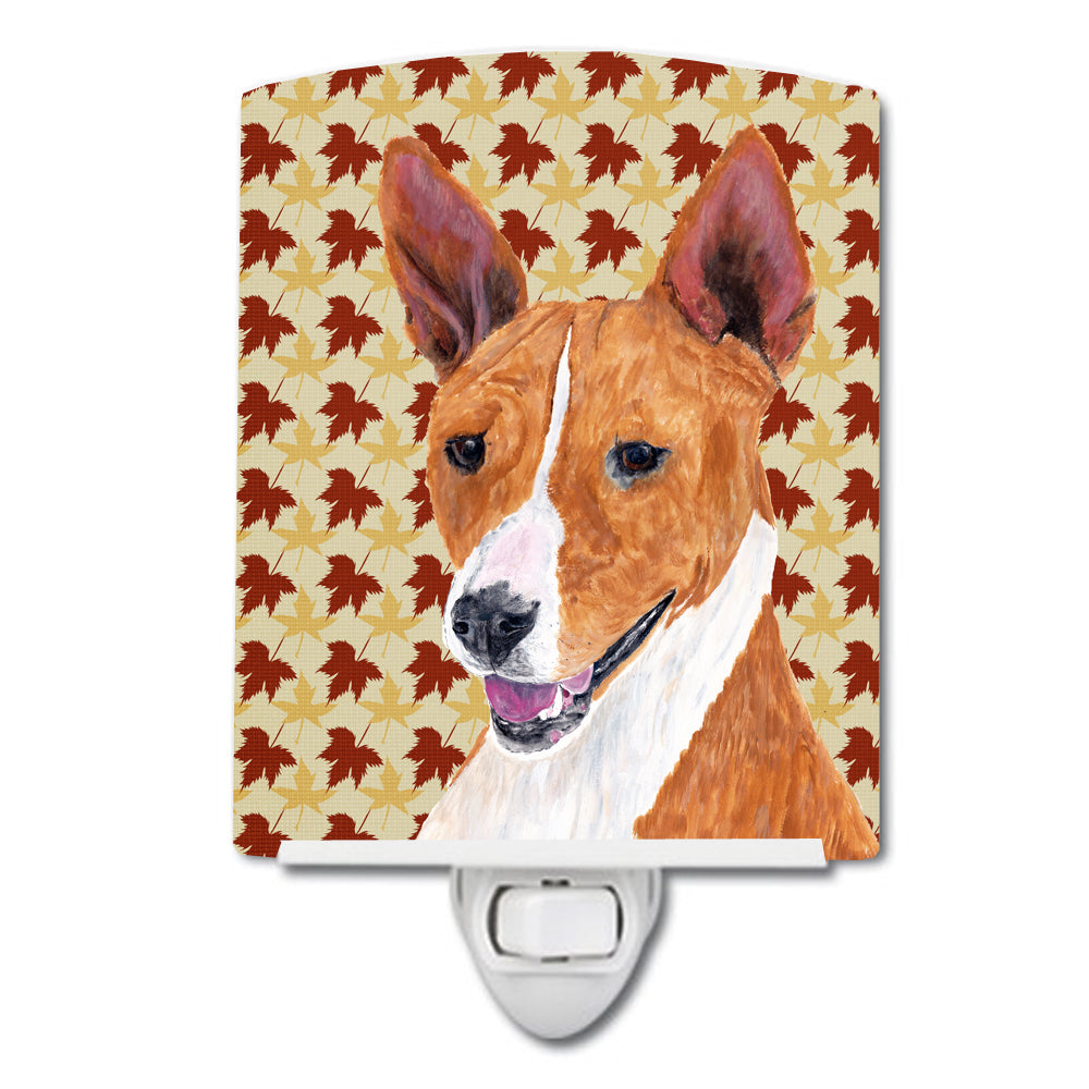 Basenji Fall Leaves Portrait Ceramic Night Light SC9227CNL - the-store.com