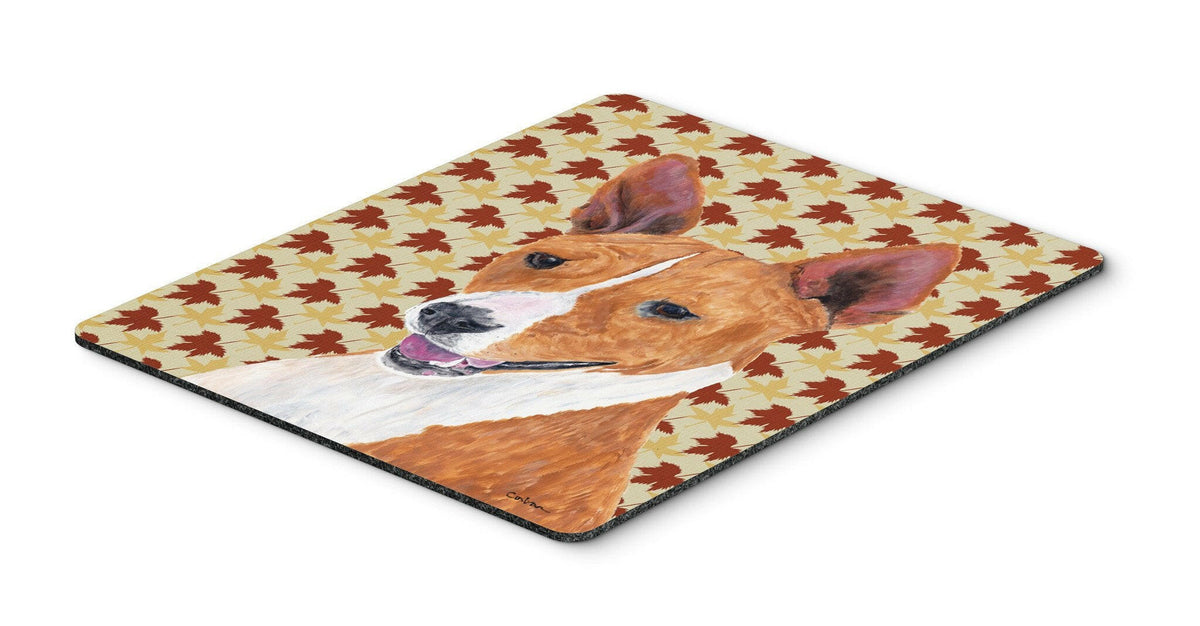 Basenji Fall Leaves Portrait Mouse Pad, Hot Pad or Trivet by Caroline&#39;s Treasures