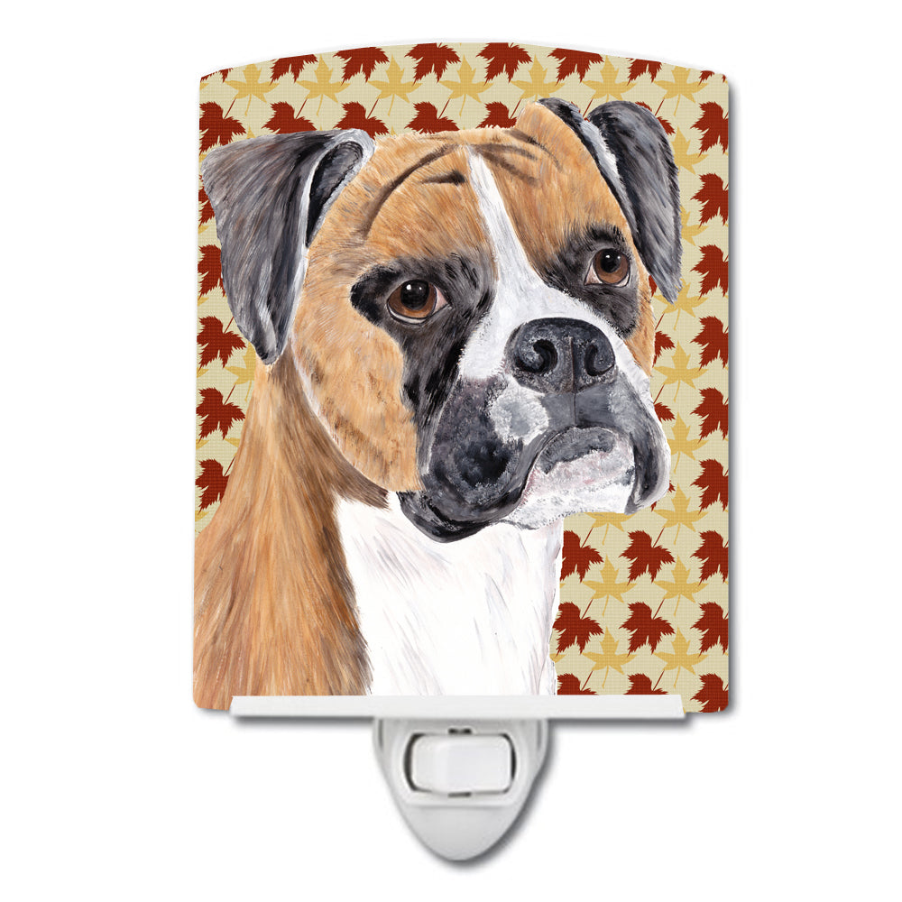 Boxer Fall Leaves Portrait Ceramic Night Light SC9230CNL - the-store.com