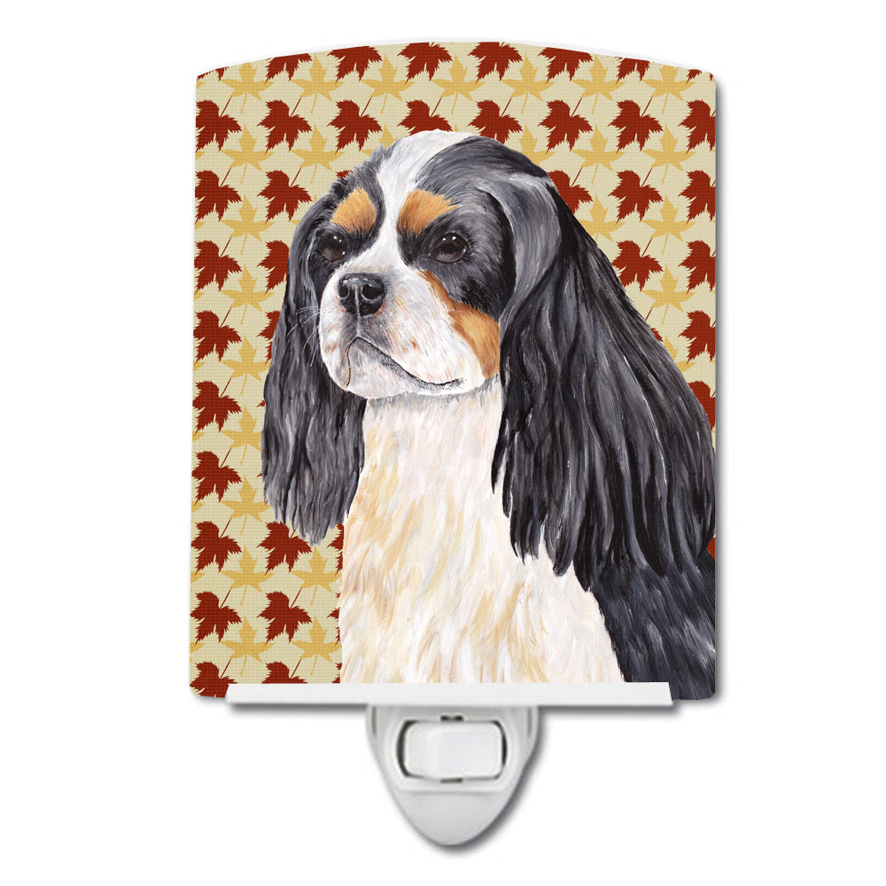 Cavalier Spaniel Fall Leaves Portrait Ceramic Night Light SC9231CNL - the-store.com