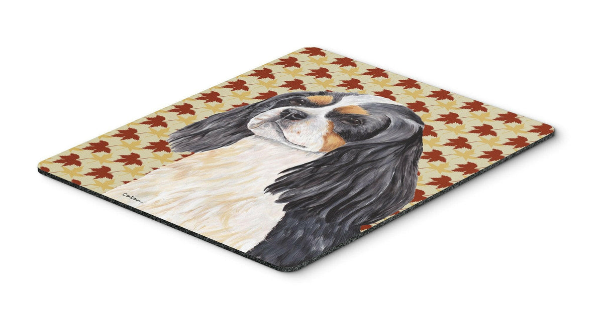 Cavalier Spaniel Fall Leaves Portrait Mouse Pad, Hot Pad or Trivet by Caroline&#39;s Treasures