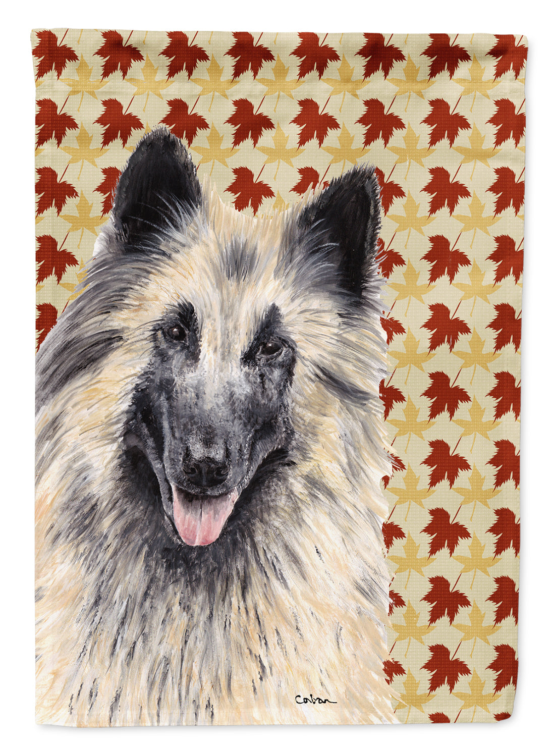 Belgian Tervuren Fall Leaves Portrait Flag Canvas House Size  the-store.com.