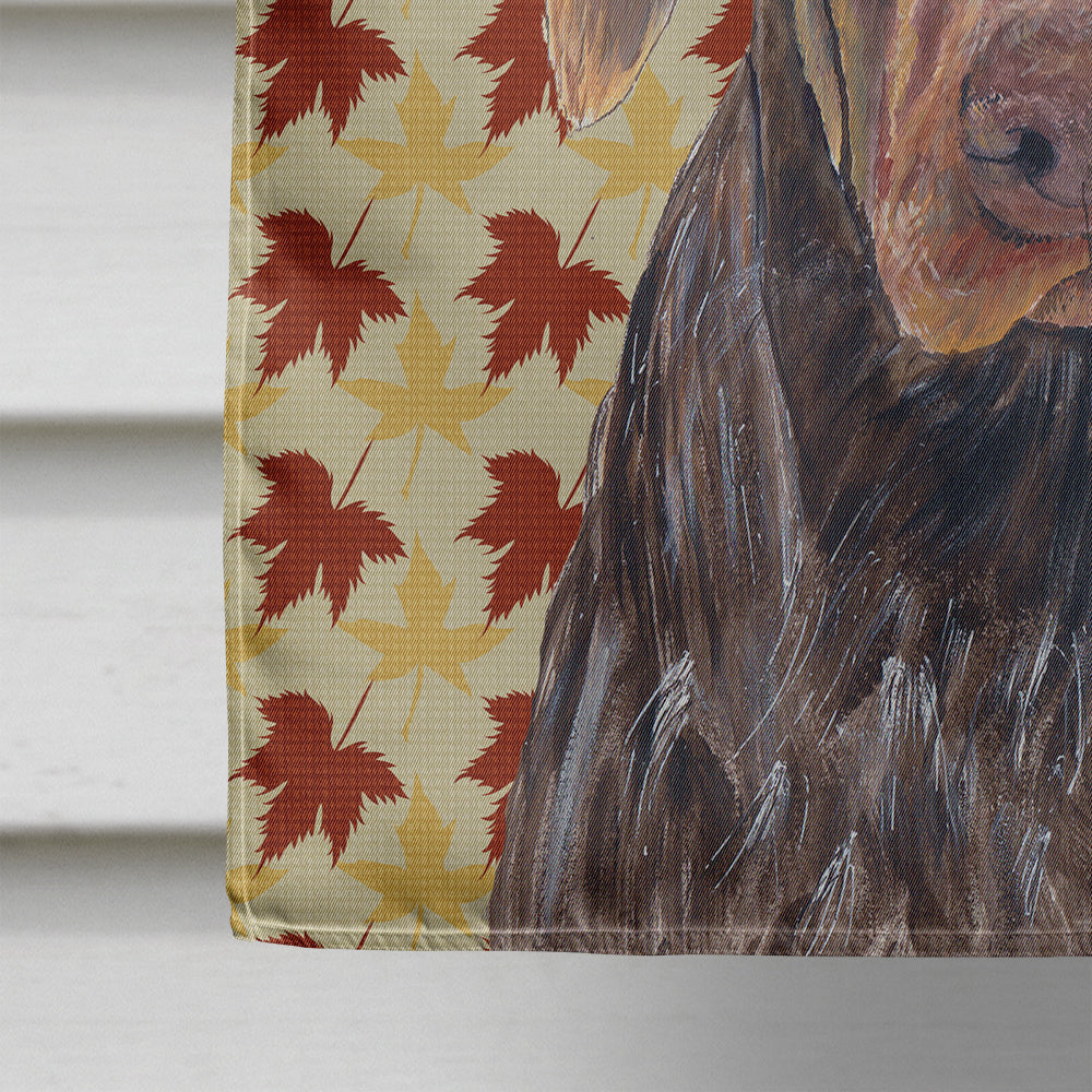 German Shorthaired Pointer Fall Leaves Portrait Flag Canvas House Size  the-store.com.