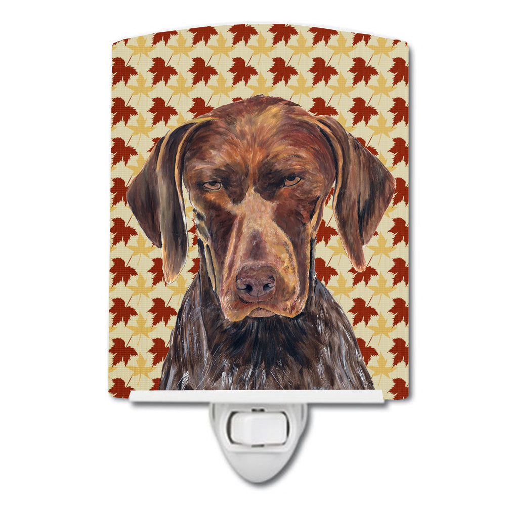 German Shorthaired Pointer Fall Leaves Portrait Ceramic Night Light SC9235CNL - the-store.com