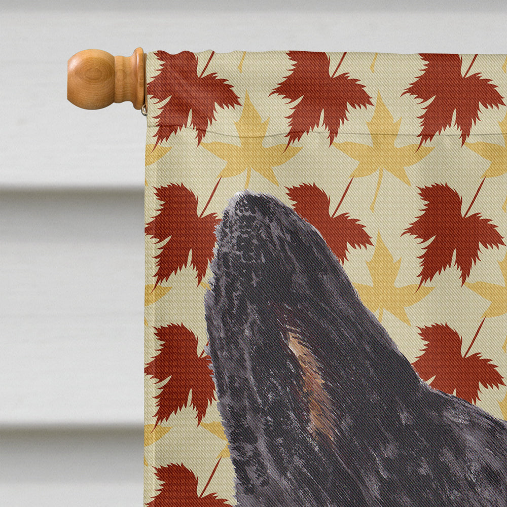 Australian Cattle Dog Fall Leaves Portrait Flag Canvas House Size  the-store.com.