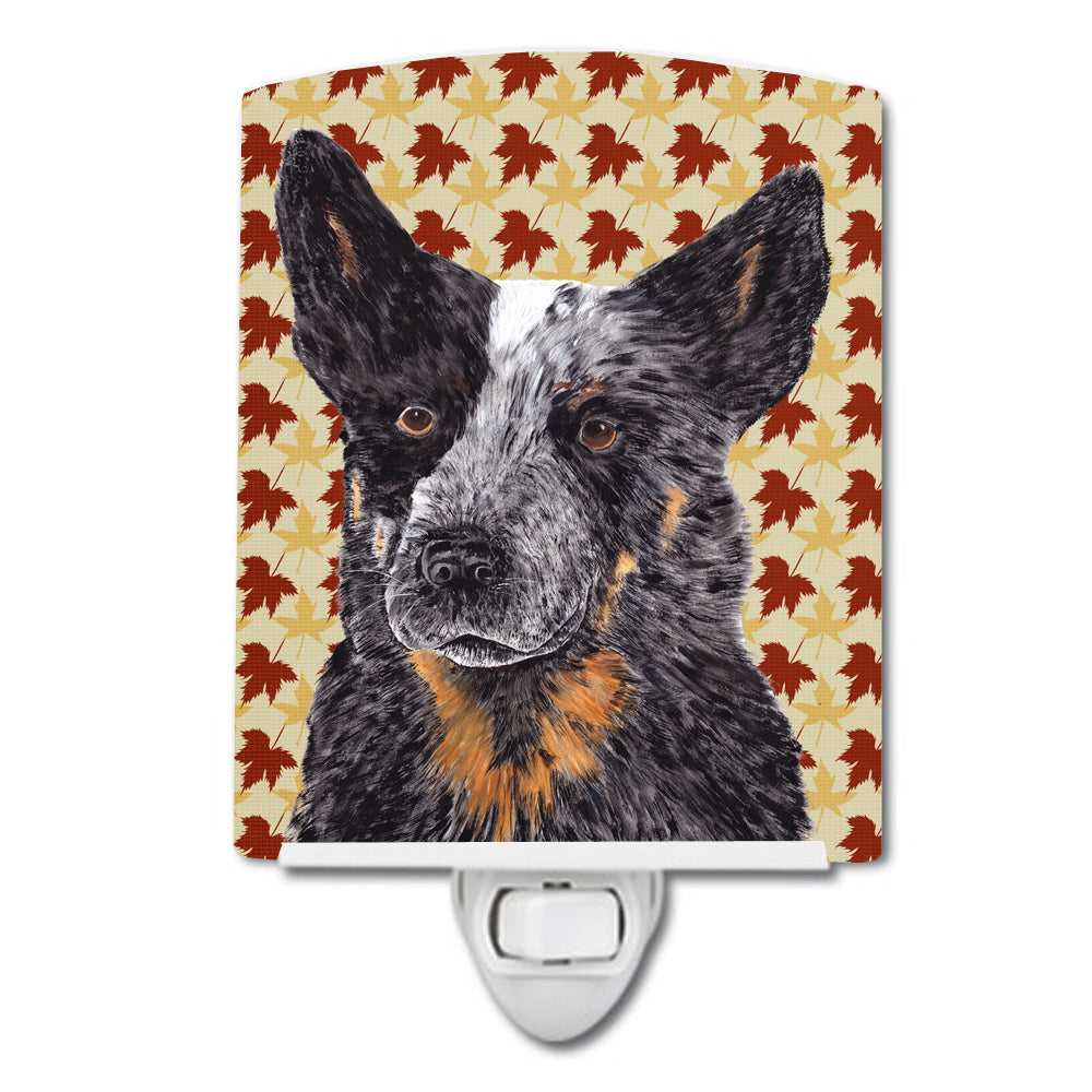 Australian Cattle Dog Fall Leaves Portrait Ceramic Night Light SC9236CNL - the-store.com