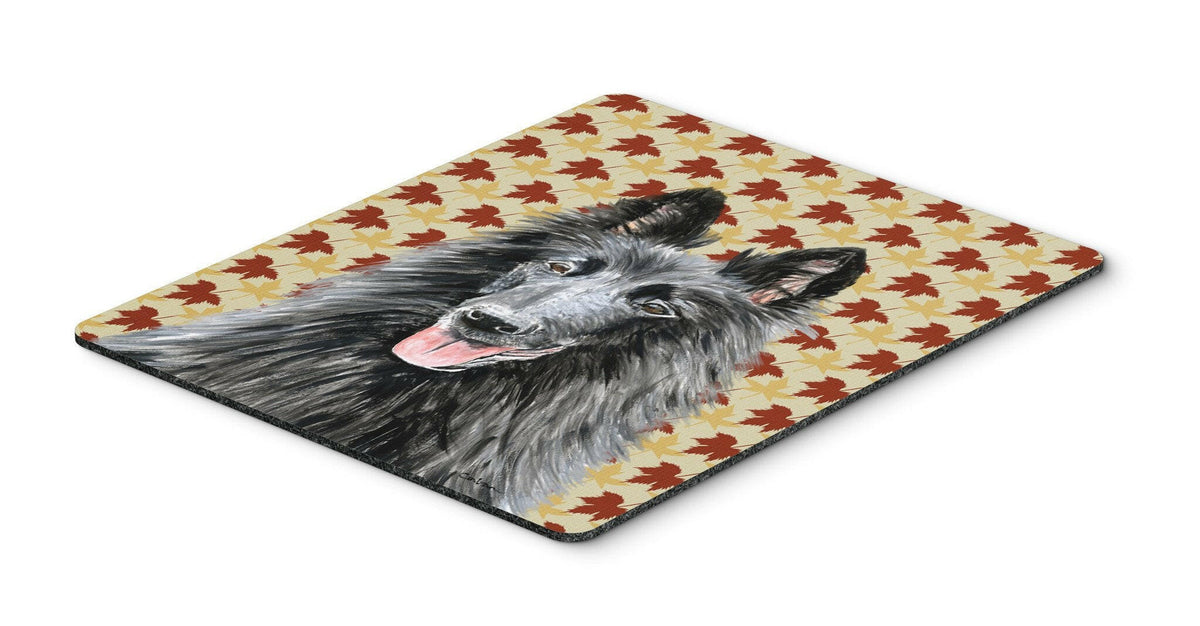 Belgian Sheepdog Fall Leaves Portrait Mouse Pad, Hot Pad or Trivet by Caroline&#39;s Treasures