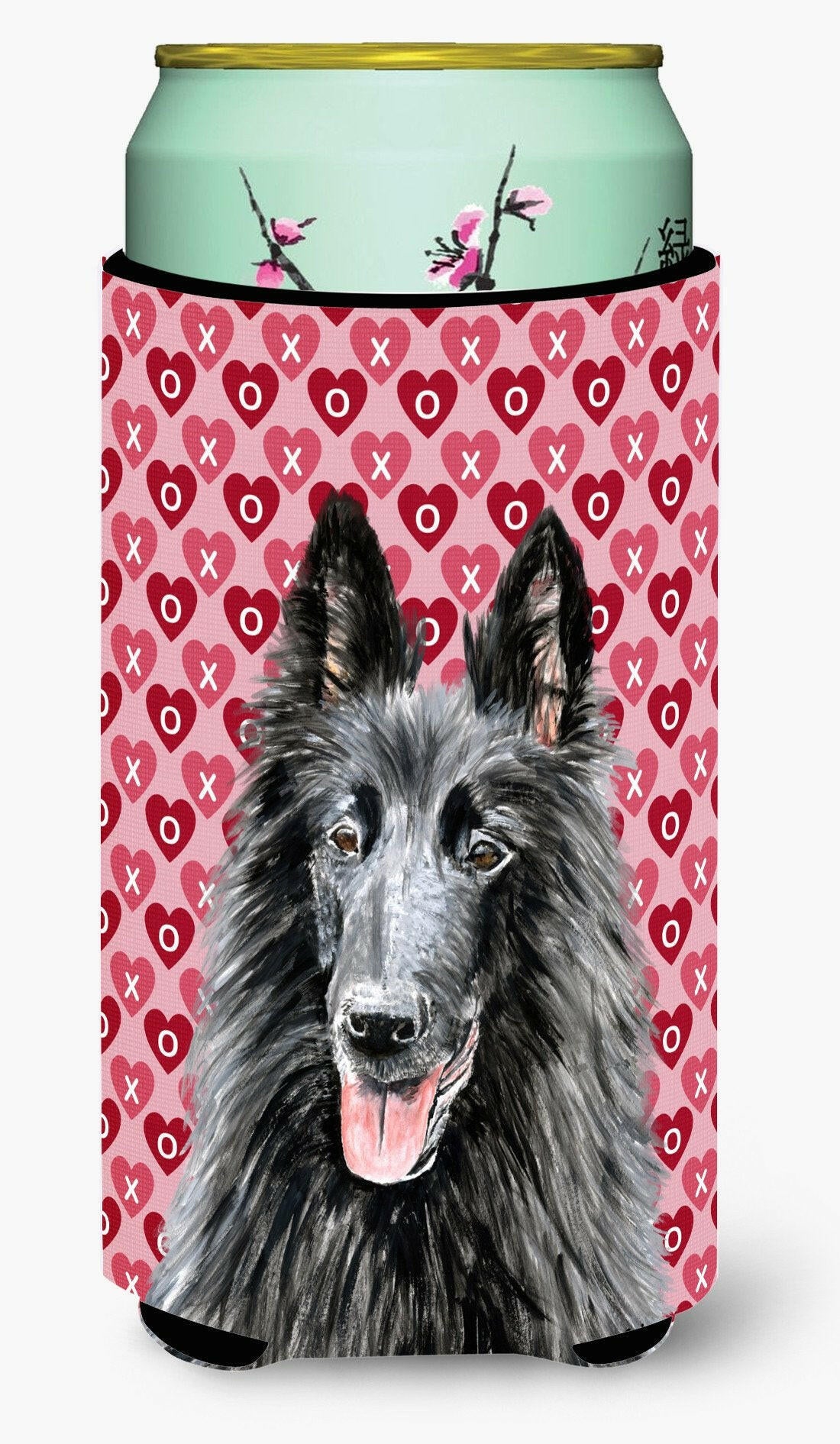 Belgian Sheepdog Hearts Love and Valentine's Day   Tall Boy Beverage Insulator Beverage Insulator Hugger by Caroline's Treasures