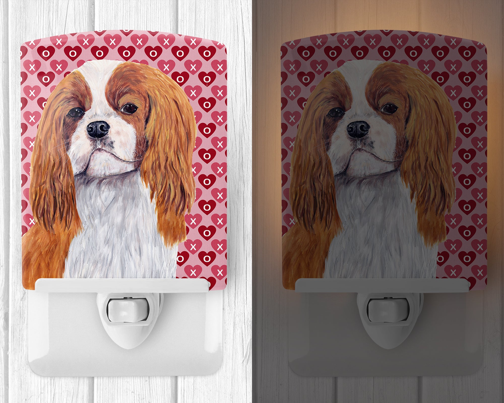 Cavalier Spaniel Hearts Love and Valentine's Day Portrait Ceramic Night Light SC9245CNL - the-store.com