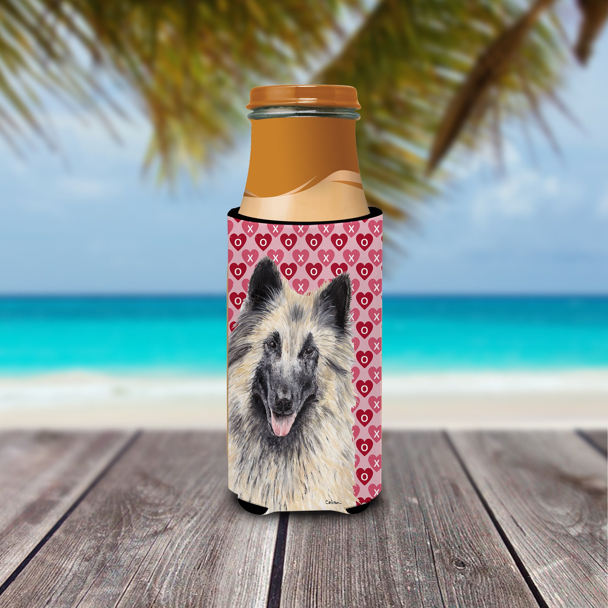 Belgian Tervuren Hearts Love and Valentine's Day Portrait Ultra Beverage Insulators for slim cans SC9247MUK.