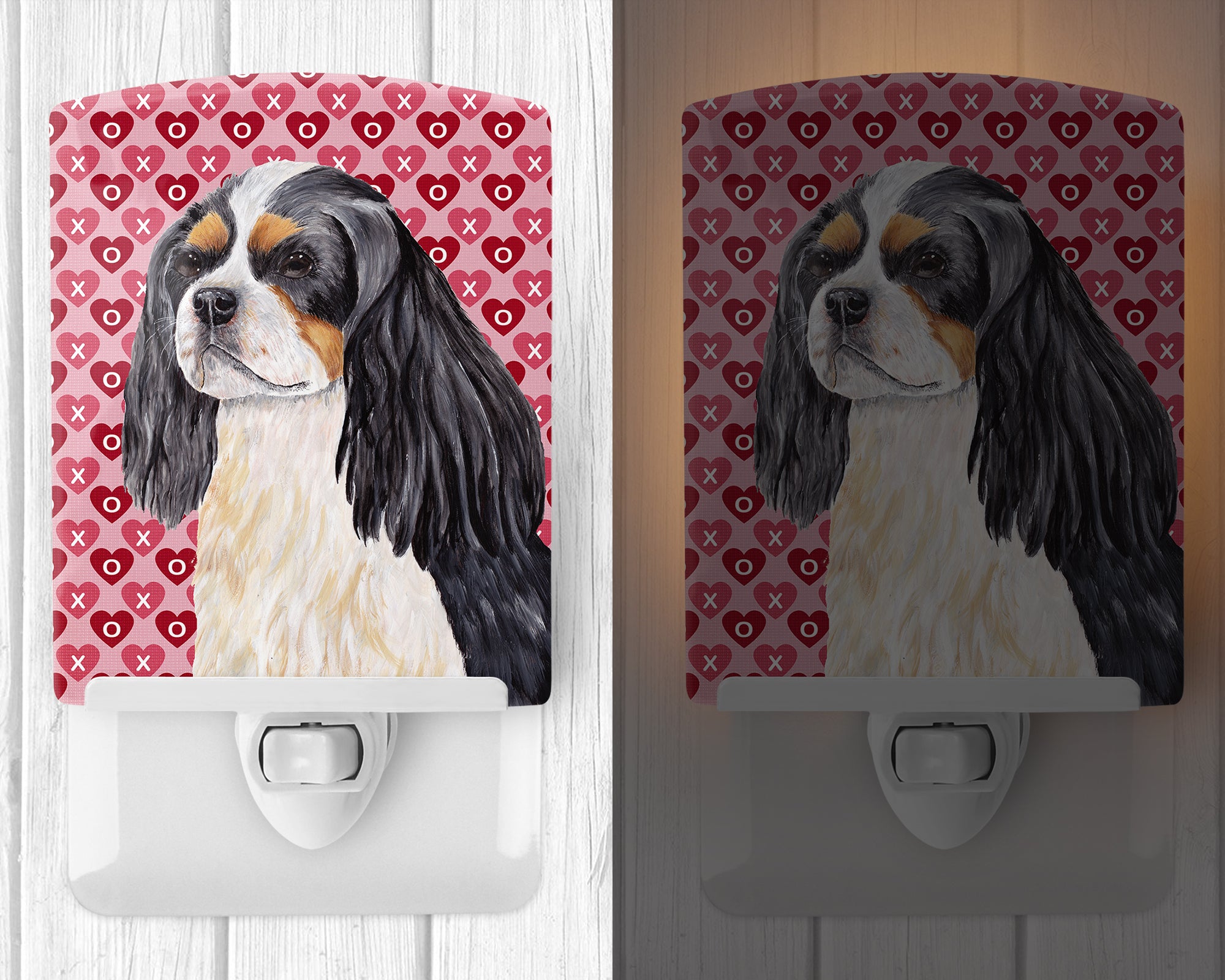 Cavalier Spaniel Hearts Love and Valentine's Day Portrait Ceramic Night Light SC9248CNL - the-store.com