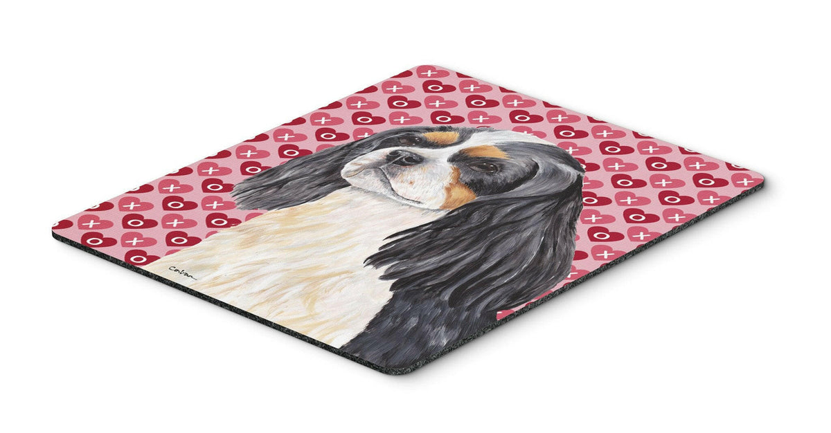 Cavalier Spaniel Hearts Love and Valentine&#39;s Day Mouse Pad, Hot Pad or Trivet by Caroline&#39;s Treasures