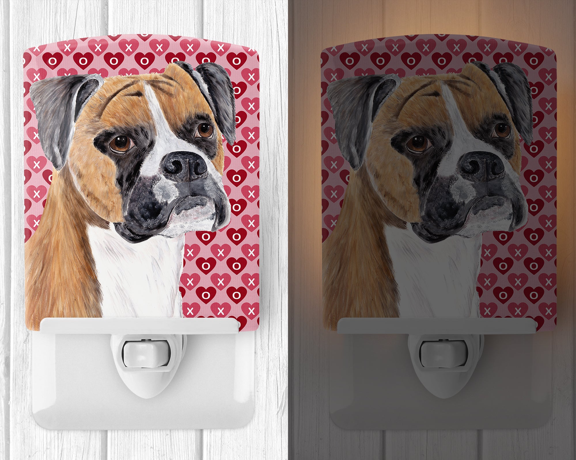 Boxer Hearts Love and Valentine's Day Portrait Ceramic Night Light SC9249CNL - the-store.com