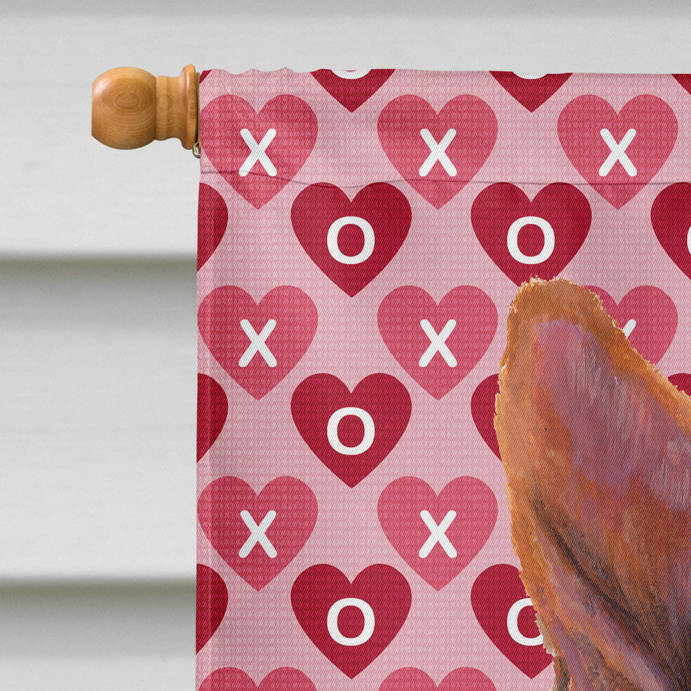 Basenji Hearts Love and Valentine's Day Portrait Flag Canvas House Size  the-store.com.