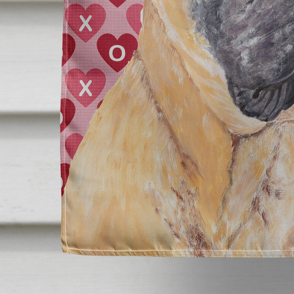 Mastiff Hearts Love and Valentine's Day Portrait Flag Canvas House Size  the-store.com.