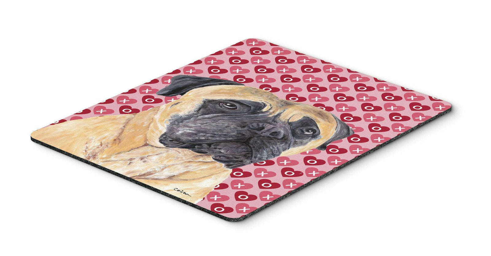 Mastiff Hearts Love and Valentine's Day Portrait Mouse Pad, Hot Pad or Trivet by Caroline's Treasures