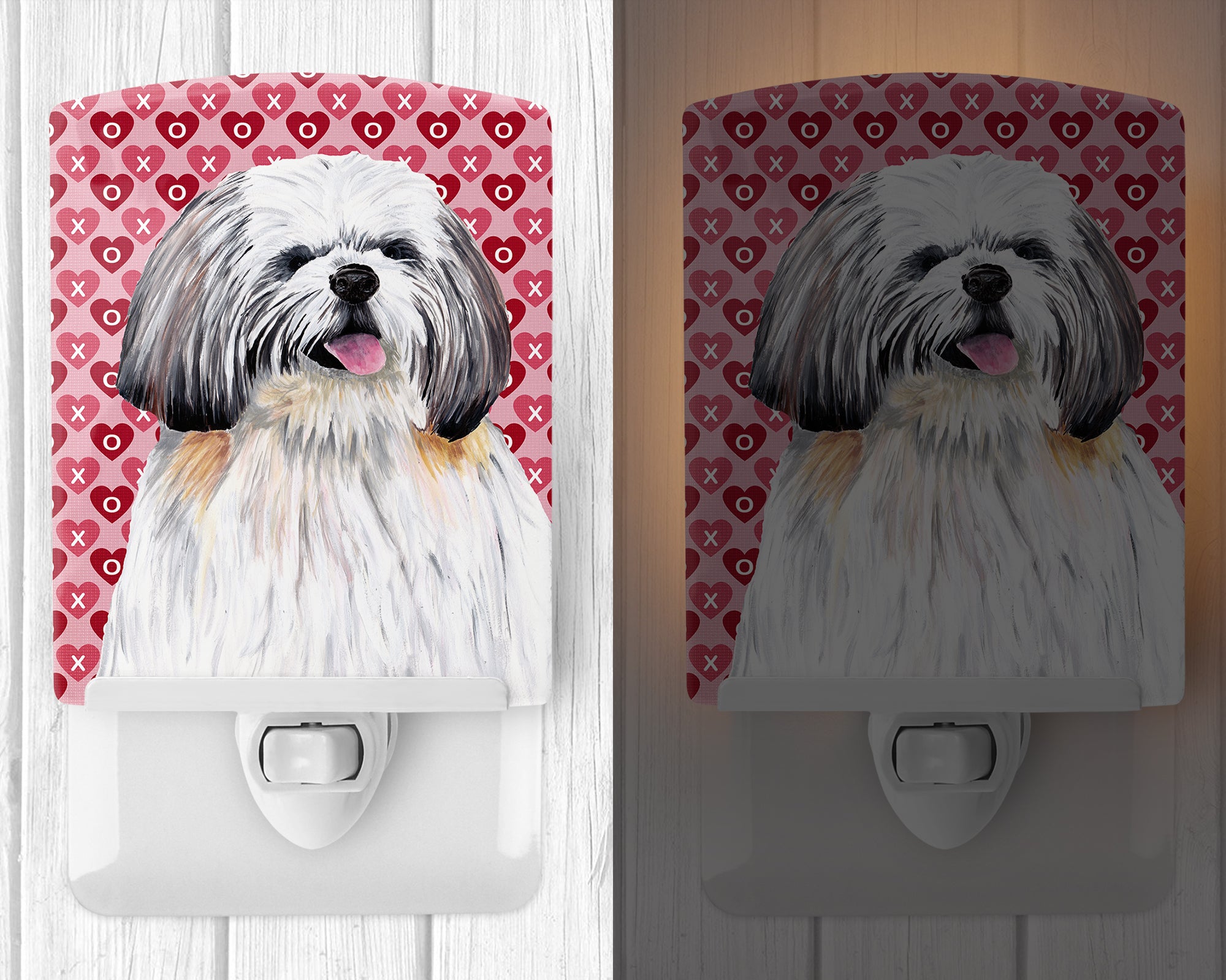 Shih Tzu Hearts Love and Valentine's Day Portrait Ceramic Night Light SC9256CNL - the-store.com