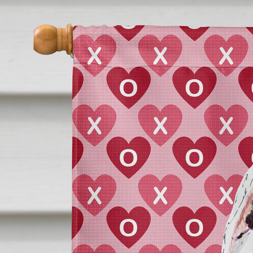 Pit Bull Hearts Love and Valentine's Day Portrait Flag Canvas House Size  the-store.com.