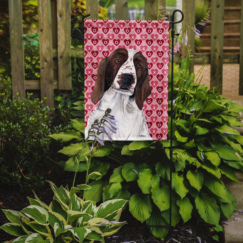 Welsh Springer Spaniel Hearts Love Valentine's Day Flag Garden.