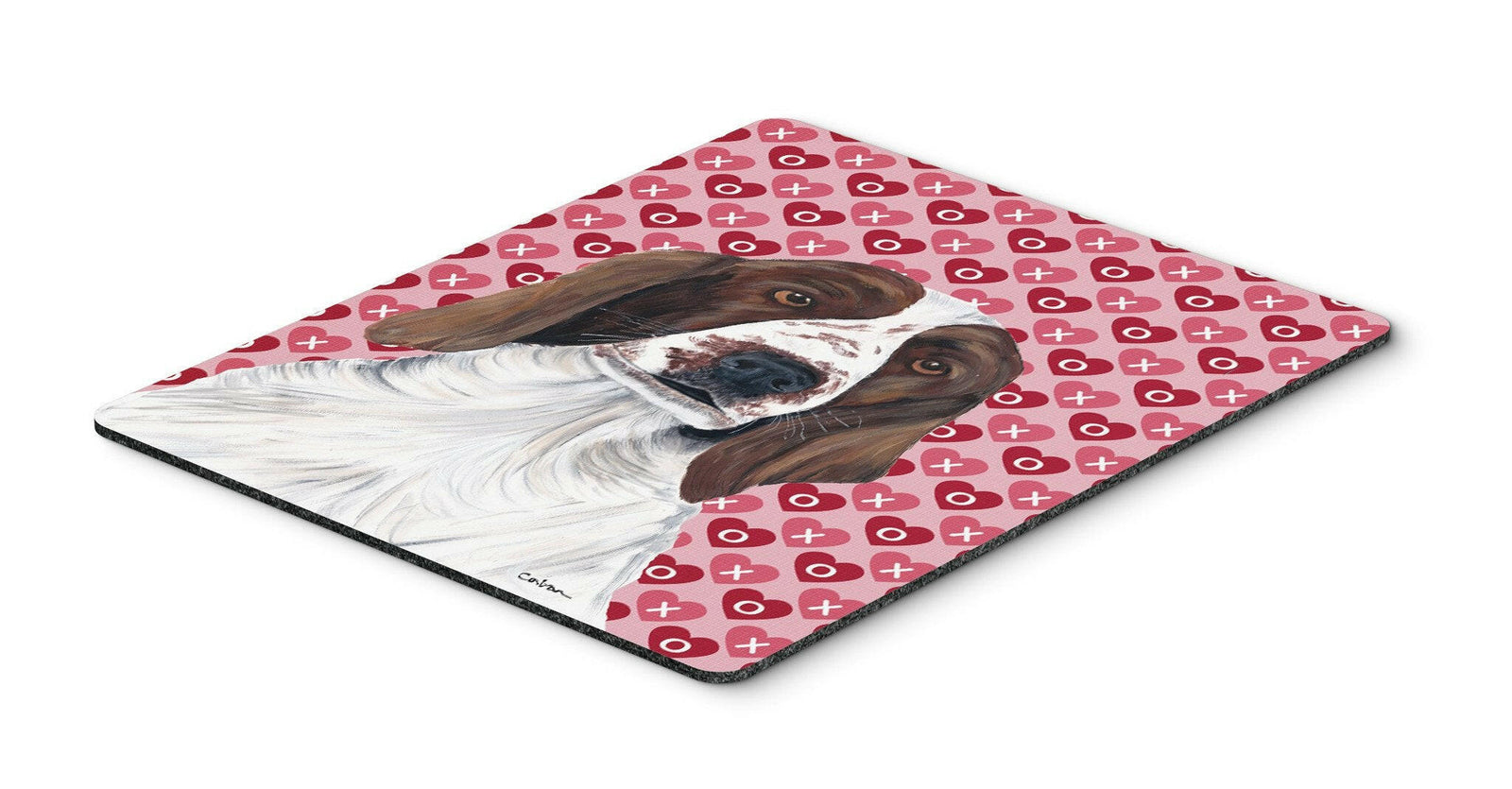 Welsh Springer Spaniel Hearts Love Valentine's Day Mouse Pad, Hot Pad or Trivet by Caroline's Treasures