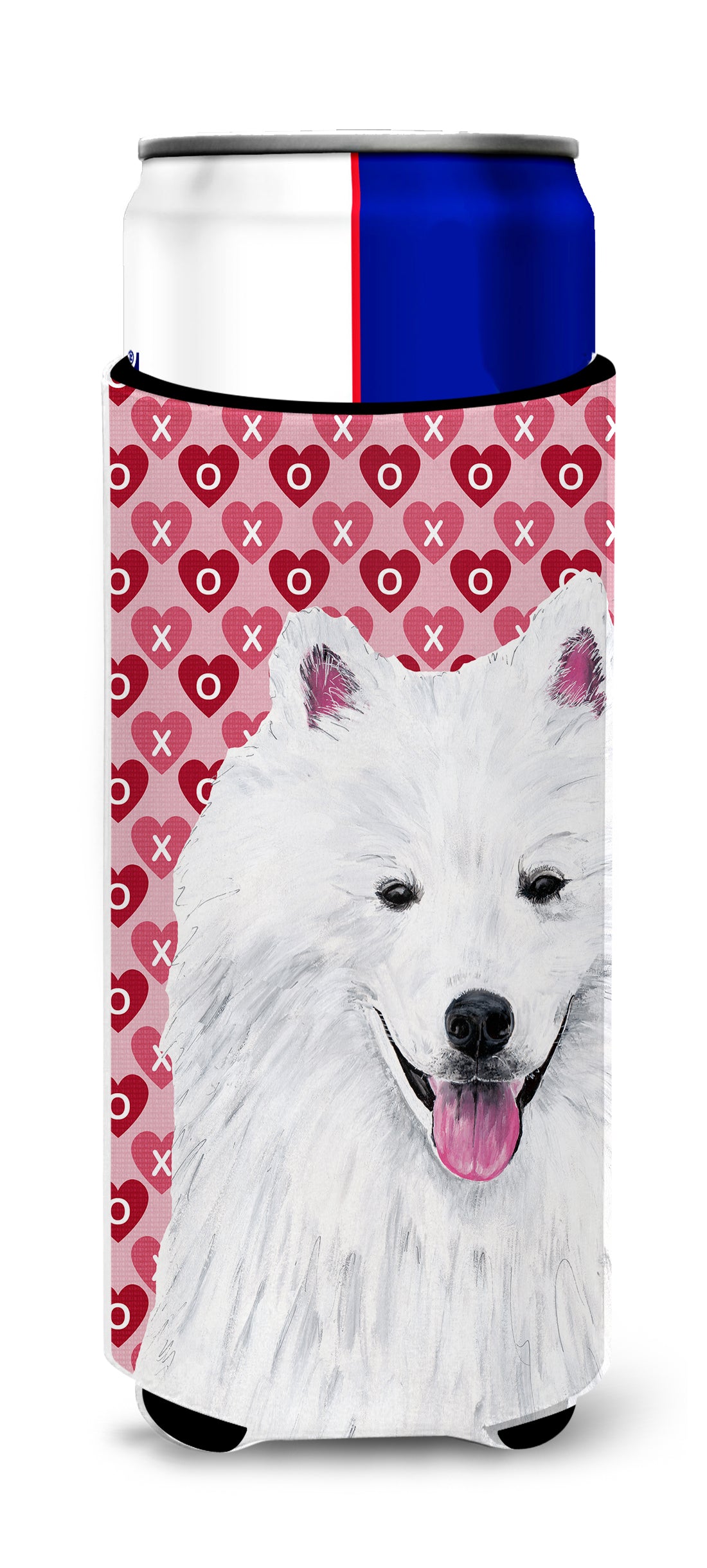 American Eskimo Hearts Love and Valentine's Day Portrait Ultra Beverage Insulators for slim cans SC9260MUK.