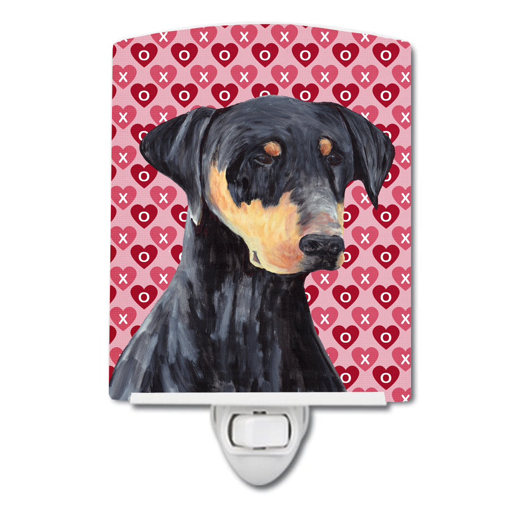 Doberman Hearts Love and Valentine's Day Portrait Ceramic Night Light SC9262CNL - the-store.com