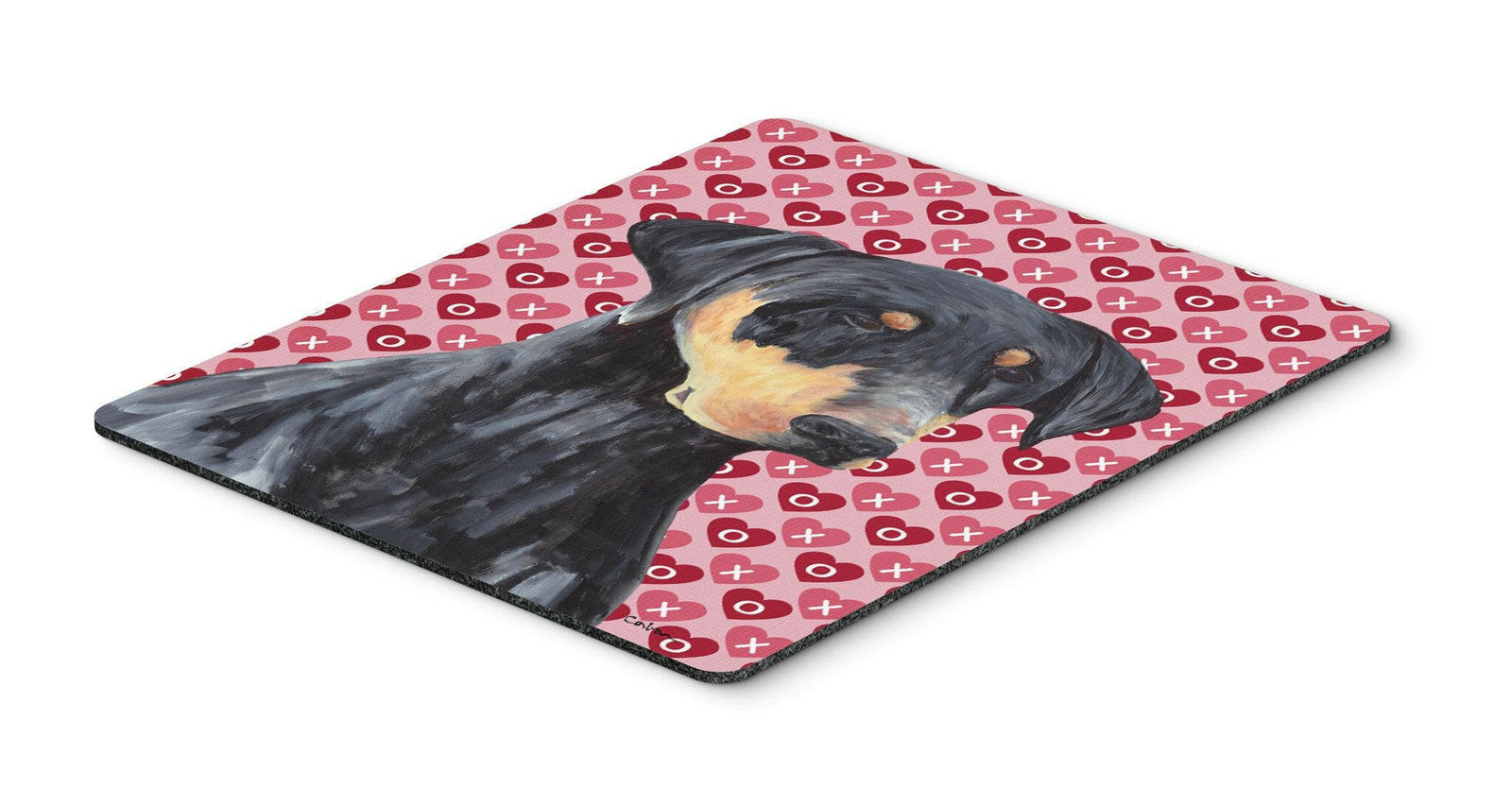 Doberman Hearts Love and Valentine's Day Portrait Mouse Pad, Hot Pad or Trivet by Caroline's Treasures