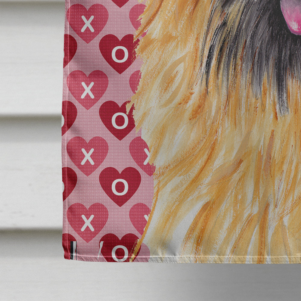 Cairn Terrier Hearts Love and Valentine's Day Portrait Flag Canvas House Size  the-store.com.