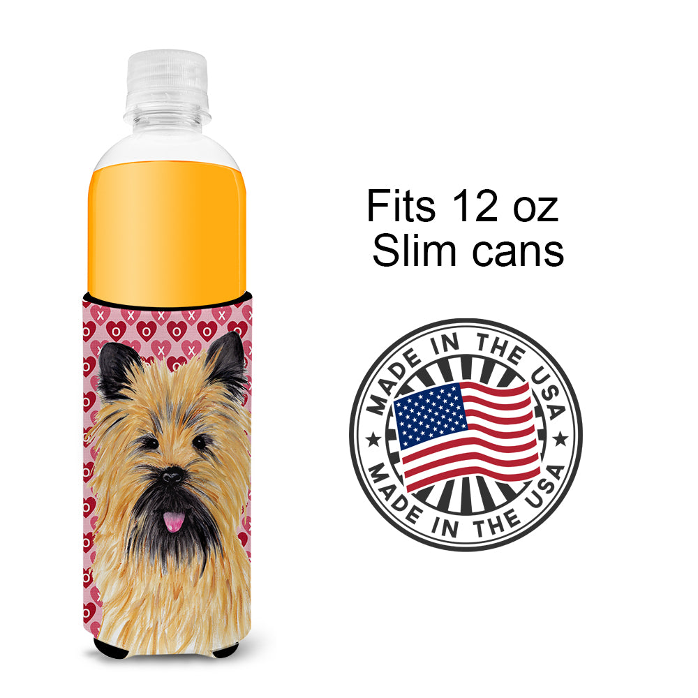 Cairn Terrier Hearts Love and Valentine's Day Portrait Ultra Beverage Insulators for slim cans SC9264MUK.