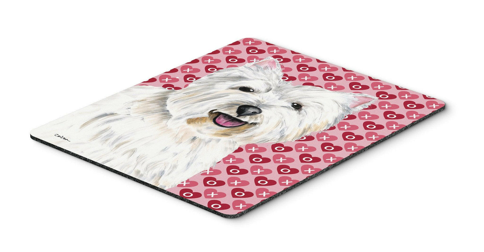 Westie Hearts Love and Valentine's Day Portrait Mouse Pad, Hot Pad or Trivet by Caroline's Treasures