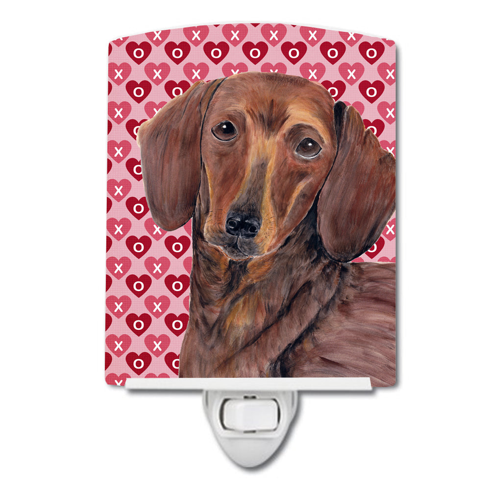 Dachshund Hearts Love and Valentine's Day Portrait Ceramic Night Light SC9271CNL - the-store.com