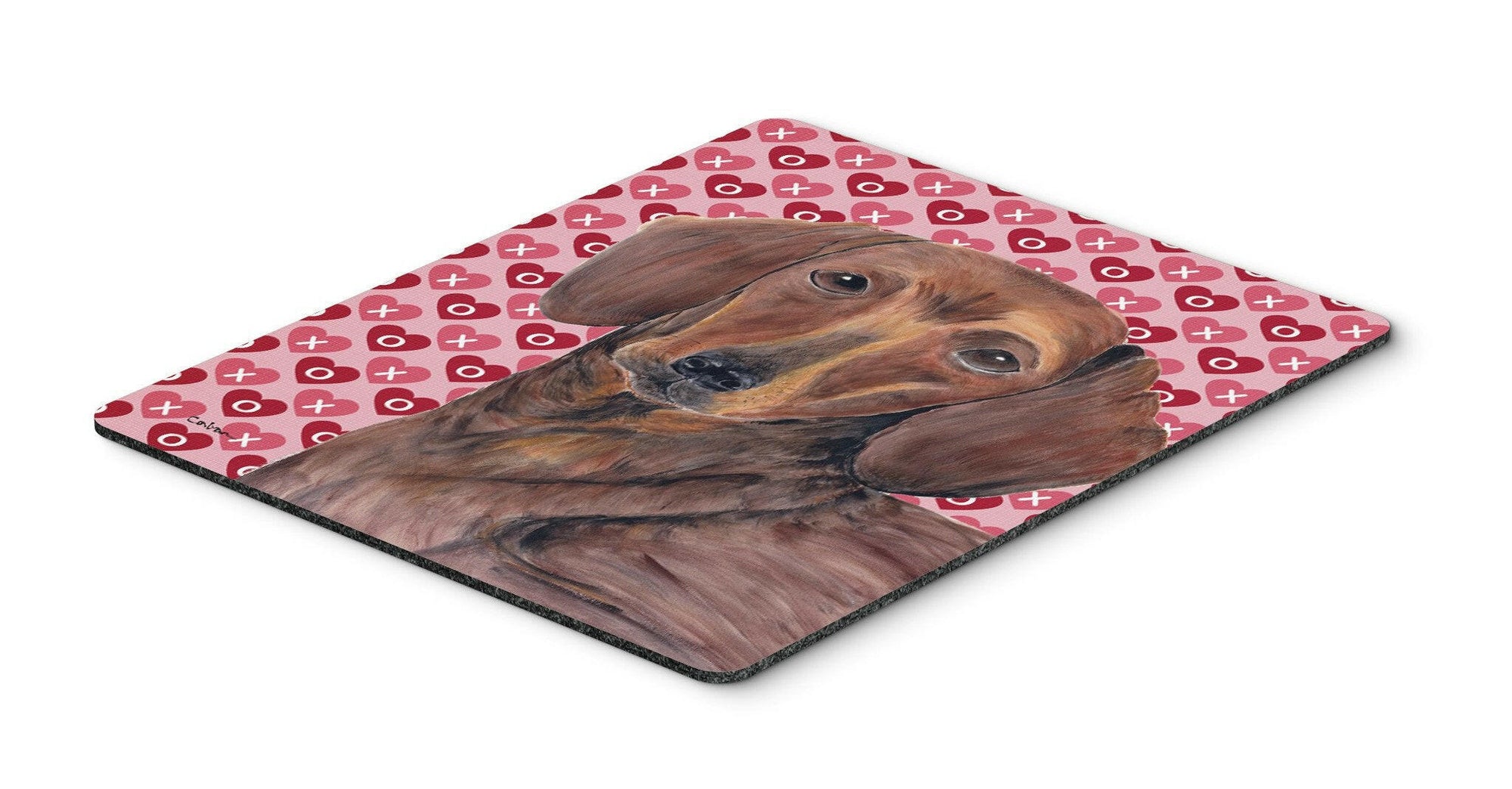 Dachshund Hearts Love and Valentine's Day Portrait Mouse Pad, Hot Pad or Trivet by Caroline's Treasures