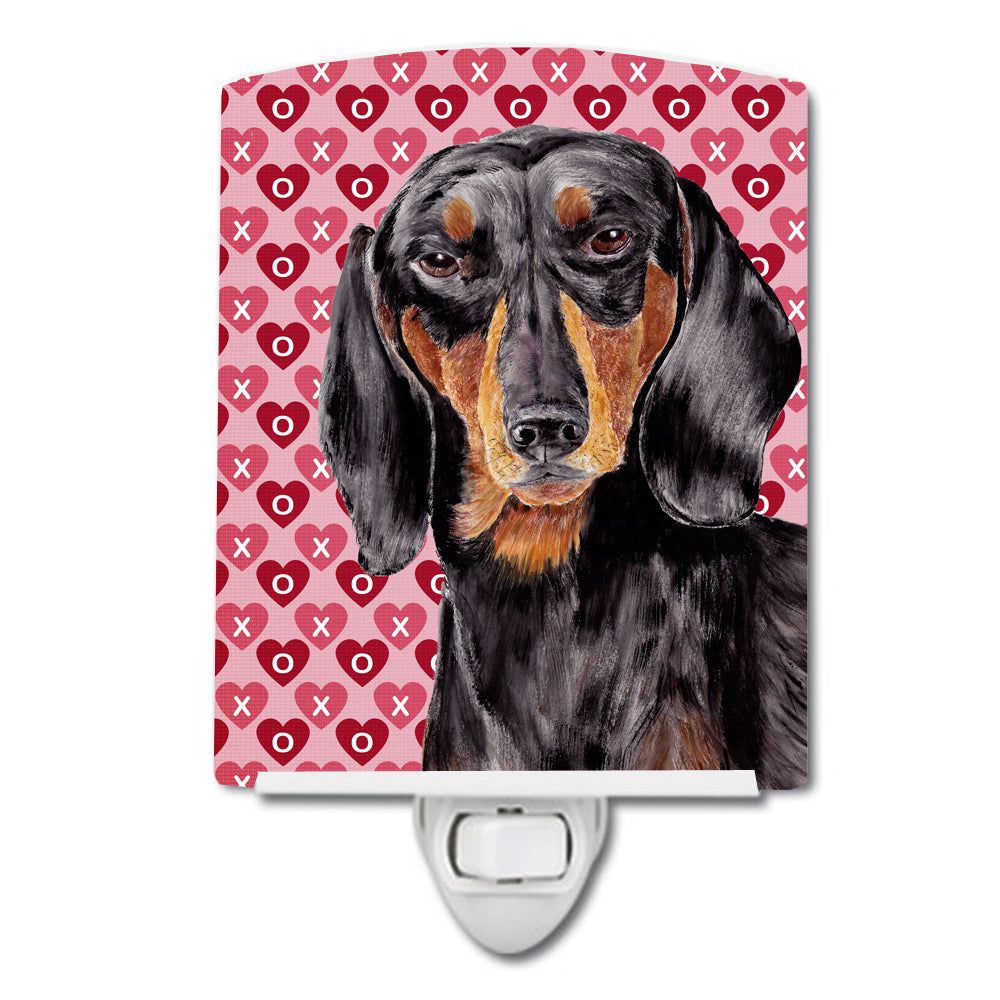 Dachshund Black Tan Hearts Love Valentine's Day Ceramic Night Light SC9276CNL - the-store.com