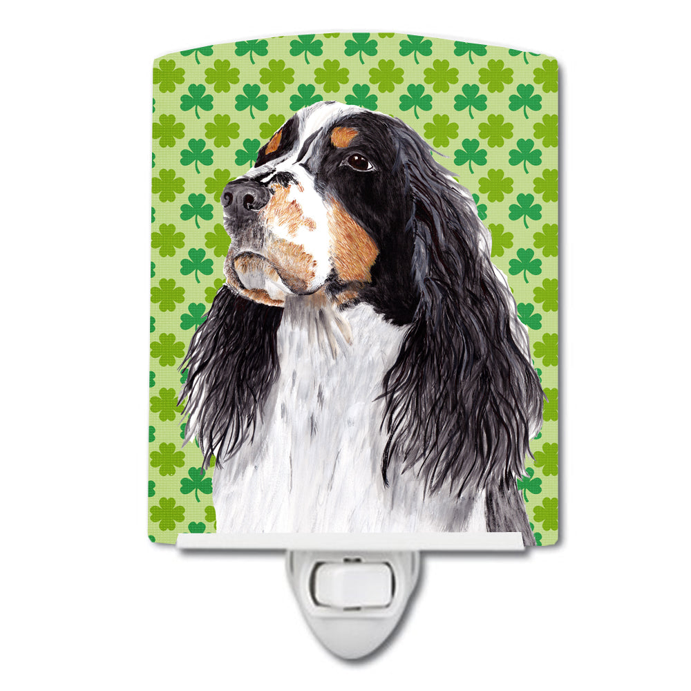 Springer Spaniel St. Patrick&#39;s Day Shamrock Portrait Ceramic Night Light SC9281CNL - the-store.com