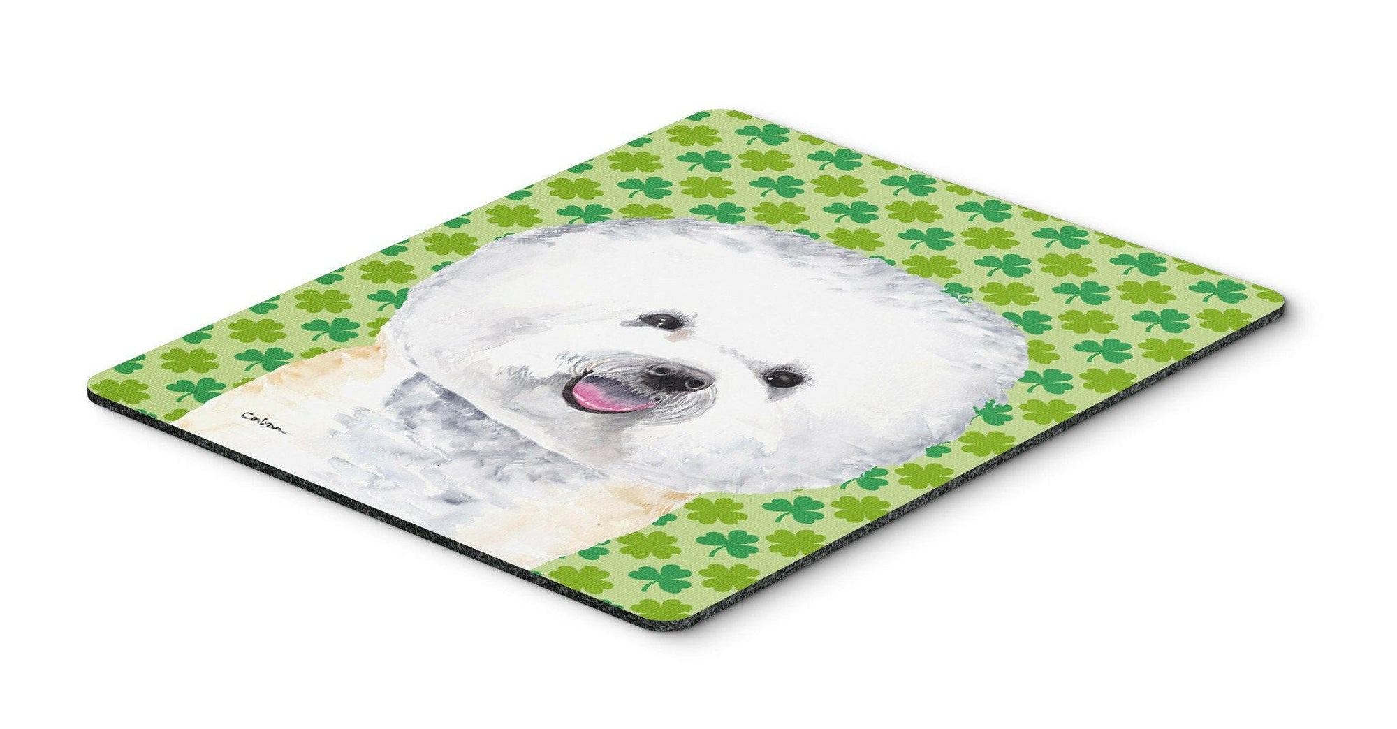 Bichon Frise St. Patrick's Day Shamrock Portrait Mouse Pad, Hot Pad or Trivet by Caroline's Treasures