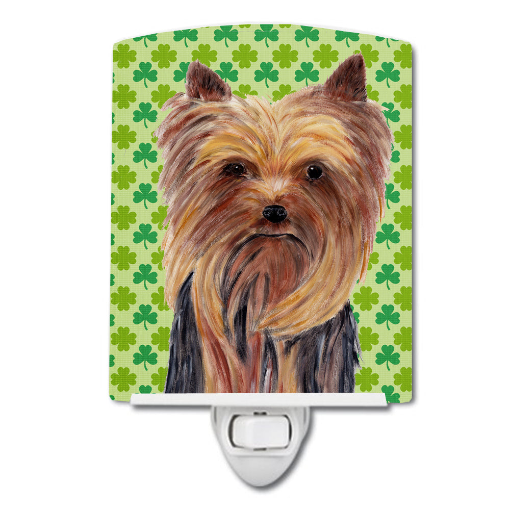 Yorkie St. Patrick's Day Shamrock Portrait Ceramic Night Light SC9285CNL - the-store.com